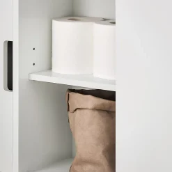 Sobuy Meuble de Rangement Salle de Bain Armoire WC pour Papier Toilette, BZR02-W,