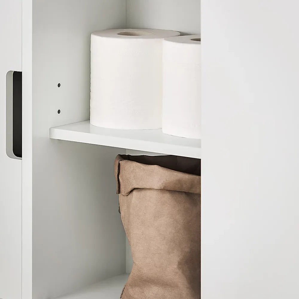 Sobuy Meuble de Rangement Salle de Bain Armoire WC pour Papier Toilette, BZR02-W,