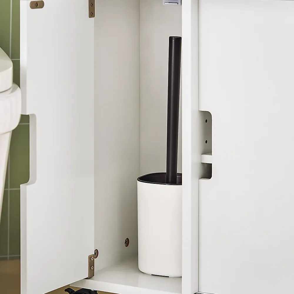 Sobuy Meuble de Rangement Salle de Bain Armoire WC pour Papier Toilette, BZR02-W,