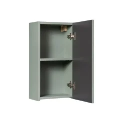 Meublorama Meuble de rangement salle de bain ELVINA 1 porte H57 cm Vert sauge pastel Meuble suspendu