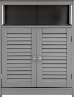 Armoire De Salle De Bains|Meuble De Salle De Bains Faible Profondeur|Giantex Meuble de Rangement sur Pieds Armoire de Salle de Bain en MDF avec 2 Portes a Volets et Etagere Reglable