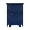 Armoire De Salle De Bains|Teamson Home Meuble de rangement sur pied effet bois bleu porte persienne