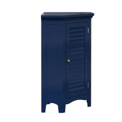 Armoire De Salle De Bains|Teamson Home Meuble de rangement sur pied effet bois bleu porte persienne