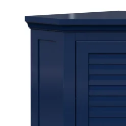 Armoire De Salle De Bains|Teamson Home Meuble de rangement sur pied effet bois bleu porte persienne