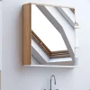 Armoire De Salle De Bains|IDMarket Meuble de rangement suspendu avec miroir et étagères pour salle de bain TOMI façon hêtre et blanc