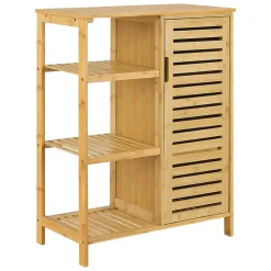 Etagère Salle De Bains|Meuble De Salle De Bains Faible Profondeur|[En.Casa] Meuble de rangement Vetlanda avec étagère pour salle de bain bambou en.casa