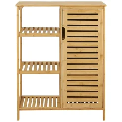 Etagère Salle De Bains|Meuble De Salle De Bains Faible Profondeur|[En.Casa] Meuble de rangement Vetlanda avec étagère pour salle de bain bambou en.casa