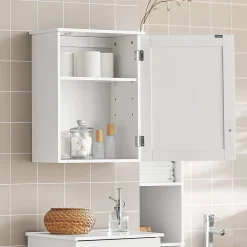Armoire De Salle De Bains|Meuble De Salle De Bains Faible Profondeur|Sobuy Meuble de Rangementde Salle de Bain Armoire Suspendue, BZR19-W,