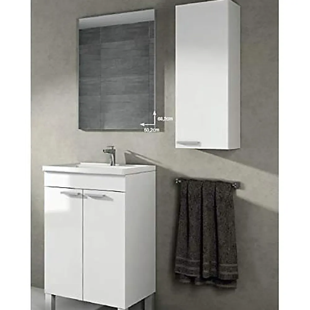 Generique Meuble de salle de bain - ARKITMOBEL - Koncept - Colonne moderne - Blanc - À monter soi-même