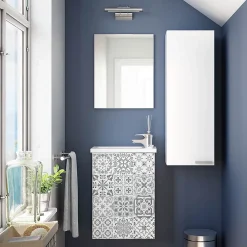 Generique Meuble de salle de bain - ARKITMOBEL - Koncept - Colonne moderne - Blanc - À monter soi-même