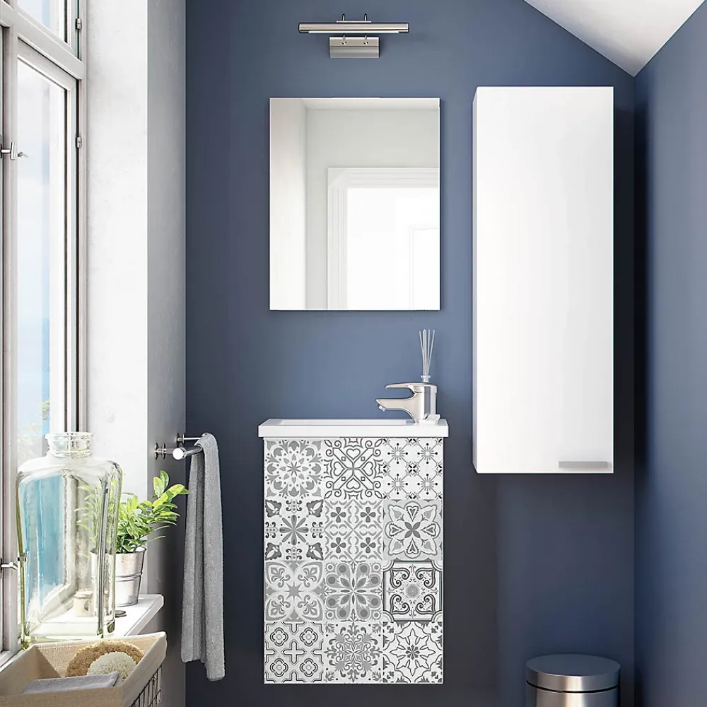 Generique Meuble de salle de bain - ARKITMOBEL - Koncept - Colonne moderne - Blanc - À monter soi-même