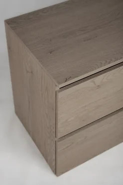 3xE Living Meuble de salle de bain 100 cm (80+20) avec plan de travail supérieur + pieds meuble, Couleur: Chêne Foncé, 100 x 46 x 80,7 cm