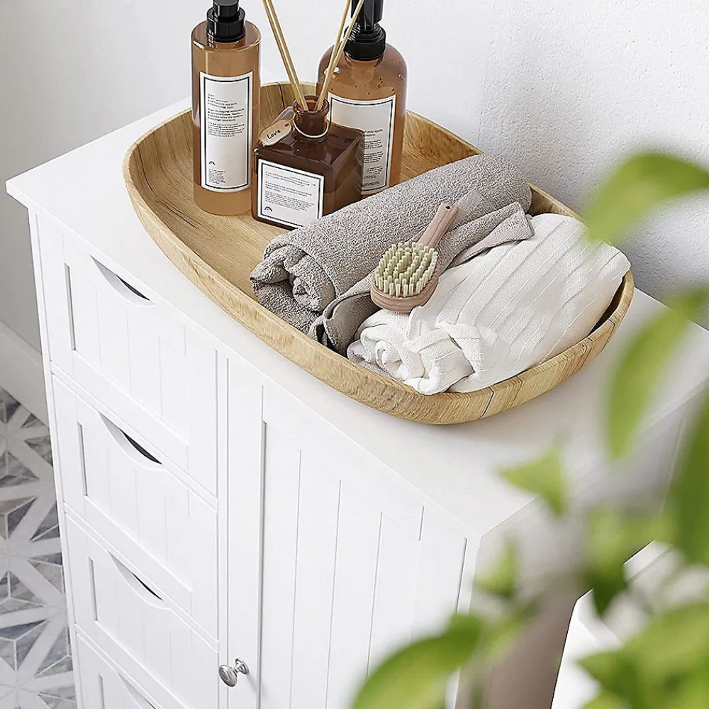 Calicosy Meuble de salle de bain 1 Porte 4 Tiroirs - L55 cm