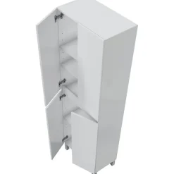 Generic Meuble de salle de bain - double colonne - Blanc brillant - 4 portes - L60 x P35 x H182 cm - DESTAL