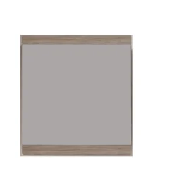 Miroir Simple|Chb Collection Meuble de salle de bain - Miroir mural avec tablette en mélaminé de couleur chêne. L-H-P : 65-70-4 cm