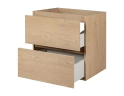 Lave-Mains|3xE Living Meuble de salle de bain 60 cm, Couleur : Chêne Clair, 60 x 46 x 60,7 cm, sans plan de travail