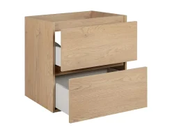 Lave-Mains|3xE Living Meuble de salle de bain 60 cm, Couleur : Chêne Clair, 60 x 46 x 60,7 cm, sans plan de travail