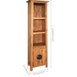 Meuble Wc|Vidaxl Meuble de salle de bain autoportant Bois pin massif 48x32x170cm