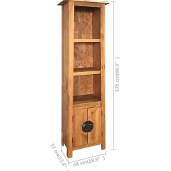 Meuble Wc|Vidaxl Meuble de salle de bain autoportant Bois pin massif 48x32x170cm