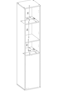 Armoire De Salle De Bains|3xE Living Meuble de salle de bain avec panier à linge, cachemire, 174 x 31 x 30cm