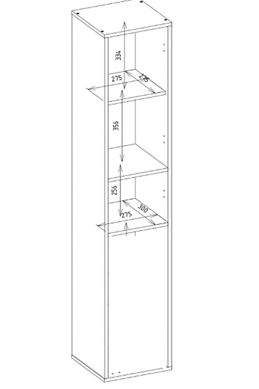 Armoire De Salle De Bains|3xE Living Meuble de salle de bain avec panier à linge, cachemire, 174 x 31 x 30cm