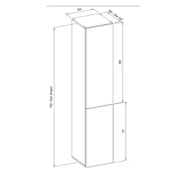 Armoire De Salle De Bains|3xE Living Meuble de salle de bain avec panier à linge, cachemire, 174 x 31 x 30cm