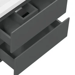 Meuble Sous-Vasque|AICA Sanitaire Meuble de salle de bain anthracite 50cm, suspendu avec 2 tiroirs
