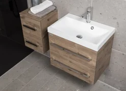 Naturel Meuble de salle de bain avec lavabo Cube Way 60x40 cm chêne Wellington (CUBE260ZDW)