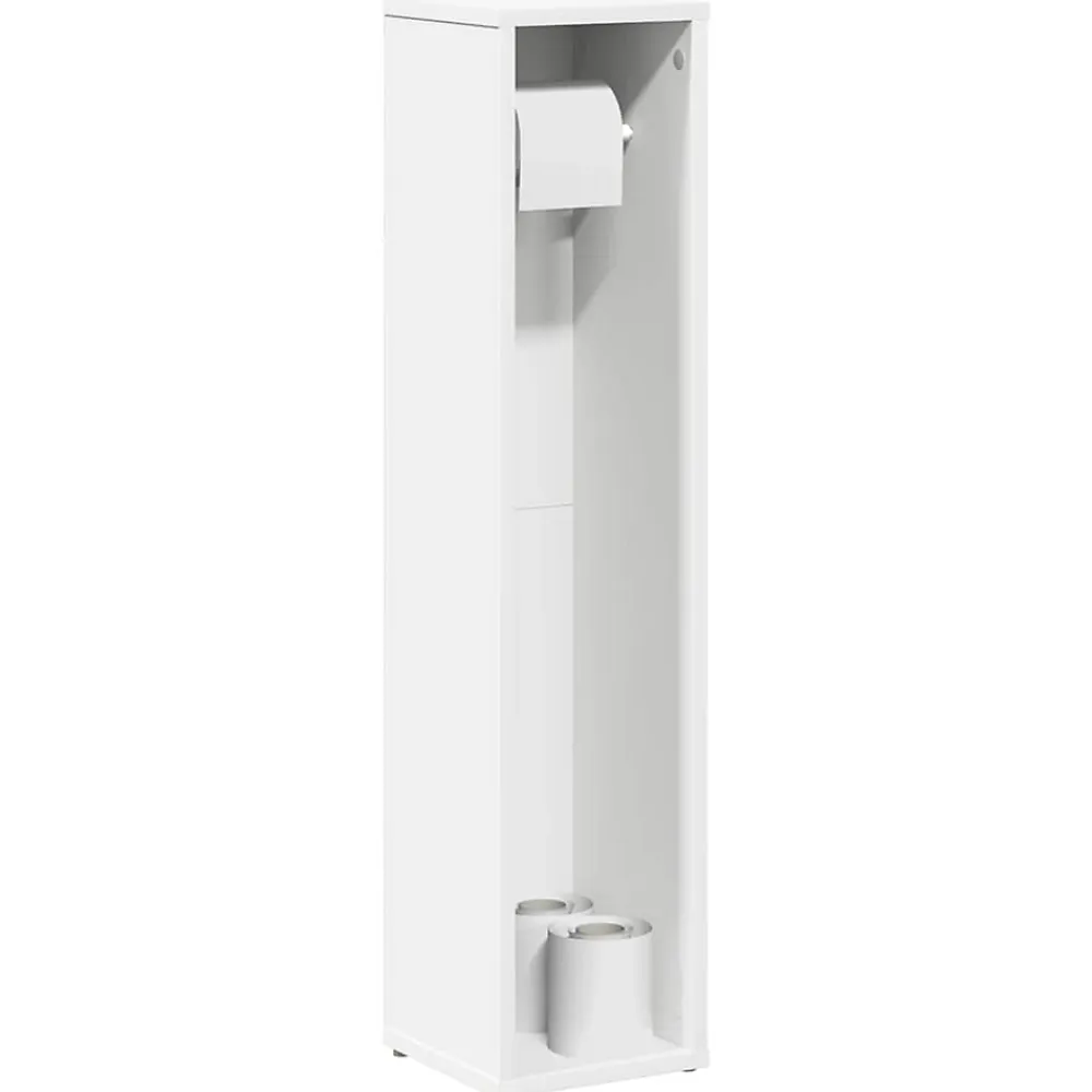 Vidaxl Meuble de salle de bain avec porte-rouleau blanc 20,5x20x90 cm