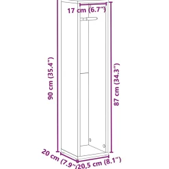 Vidaxl Meuble de salle de bain avec porte-rouleau blanc 20,5x20x90 cm