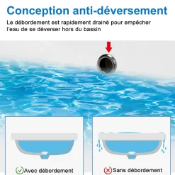 AICA Sanitaire Meuble de salle de bain avec lavabo, 100 cm, 2 tiroirs avec fermeture amortie, meuble suspendu anthracite