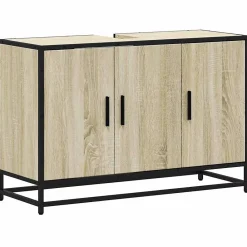 Meuble Wc|Vidaxl Meuble de salle de bain avec lavabo Chêne Sonoma 90 x 33 x 60 cm Bois d'ingénierie