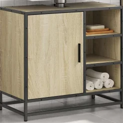 Vidaxl Meuble de salle de bain avec lavabo Chêne Sonoma 65 x 33 x 60 cm Bois d'ingénierie