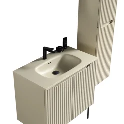 Jindoli Meuble de salle de bain avec vasque 80 cm amande Aquavenus