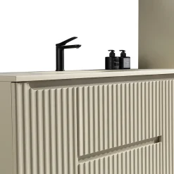 Jindoli Meuble de salle de bain avec vasque 80 cm amande Aquavenus