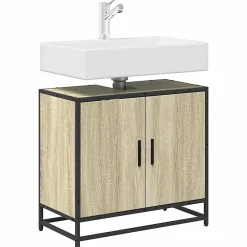 Vidaxl Meuble de salle de bain avec lavabo Chêne Sonoma 65 x 33 x 60 cm Bois d'ingénierie