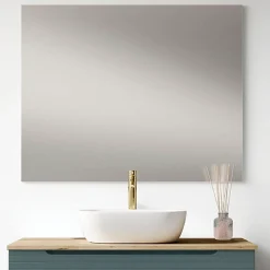 Kibath Meuble de salle de bain avec vasque, miroir et applique LED BOREAL 100x45 cm finition Bleu Océan mat 2 tiroirs suspendus