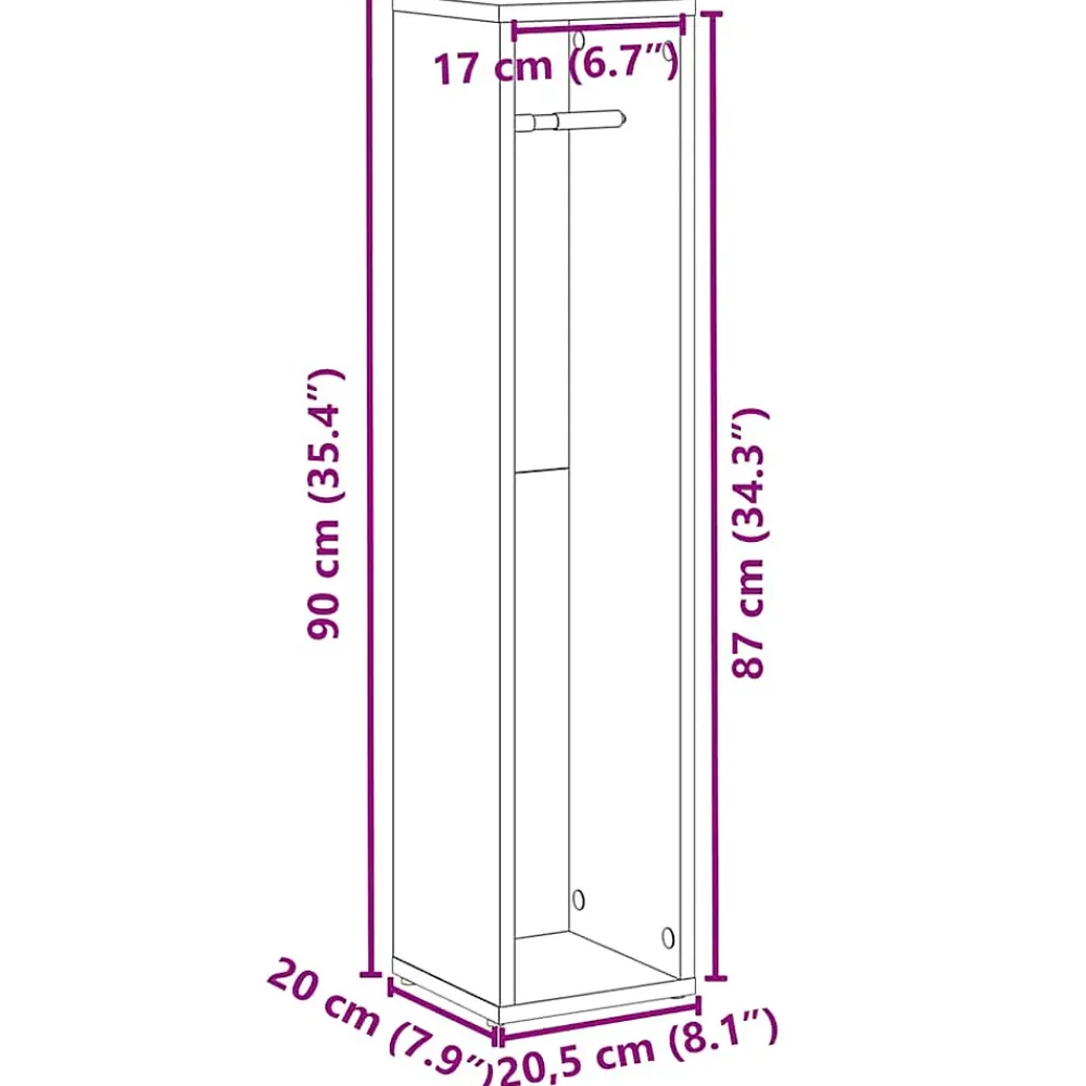 Vidaxl Meuble de salle de bain avec porte-rouleau chêne sonoma