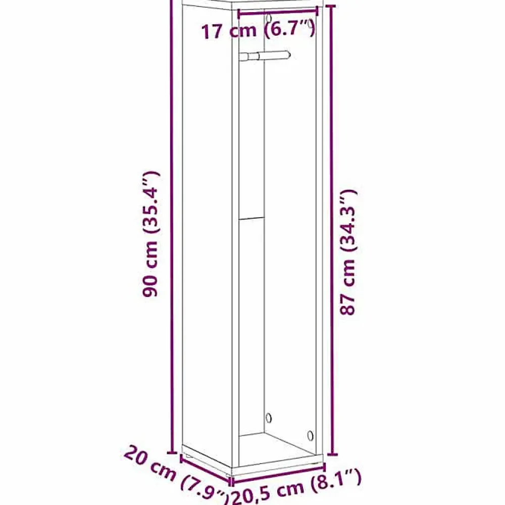 Vidaxl Meuble de salle de bain avec porte-rouleau chêne sonoma