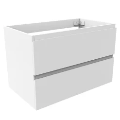 AICA Sanitaire Meuble de salle de bain blanc 80cm, suspendu avec 2 tiroirs