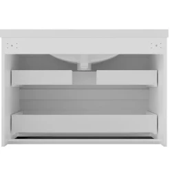 AICA Sanitaire Meuble de salle de bain blanc 80cm, suspendu avec 2 tiroirs