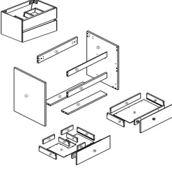 Meuble Sous-Vasque|AICA Sanitaire Meuble de salle de bain blanc 100cm, suspendu avec 2 tiroirs