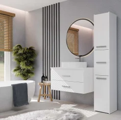 3xE Living Meuble de salle de bain, blanc, 80 x 45 x 50 cm