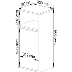 3xE Living Meuble de salle de bain, blanc/gris graphite, 35 x 80 x 30 cm