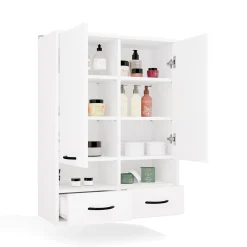 3xE Living Meuble de salle de bain, blanc, 66 x 67 x 30 cm