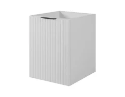 Lave-Mains|3xE Living Meuble de salle de bain, Blanc + poignée noire, 40 x 57 x 46 cm