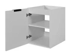 Lave-Mains|3xE Living Meuble de salle de bain, Blanc + poignée noire, 40 x 57 x 46 cm
