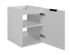 Lave-Mains|3xE Living Meuble de salle de bain, Blanc + poignée noire, 40 x 57 x 46 cm