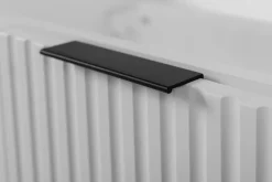 Lave-Mains|3xE Living Meuble de salle de bain, Blanc + poignée noire, 40 x 57 x 46 cm
