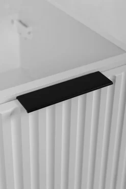 Lave-Mains|3xE Living Meuble de salle de bain, Blanc + poignée noire, 40 x 57 x 46 cm